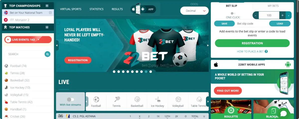 22Bet Apuestas Deportivas Online
