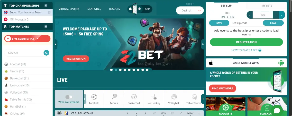 22Bet Promociones Y Ofertas De Bonificación